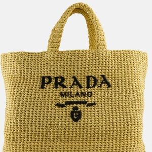 Prada Mustard Crochet Handbag